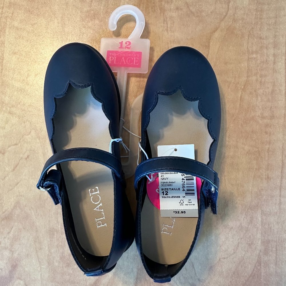 Children's Place Girls Comfort Flex Mary Jane Shoes - Navy - Size 12 - NWT